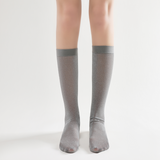 Mia Metallic Shimmer Semi-Sheer Mid-High Sock | Grey