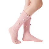 Briar 3D Rose Buds Lettuce Edge Lace Crew Sock | Pink
