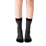 La Fleur Sheer Floral Jacquard Mesh Crew Sock | Tulips