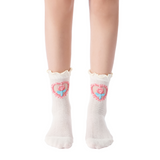 La Fleur Sheer Floral Jacquard Mesh Crew Sock | Rose