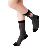 La Fleur Sheer Floral Jacquard Mesh Crew Sock | Tulips