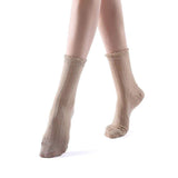 Aliyah Scallop Sparkle Crew Sock | Beige - Sock Season