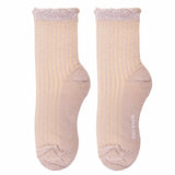 Aliyah Scallop Sparkle Crew Sock | Beige - Sock Season