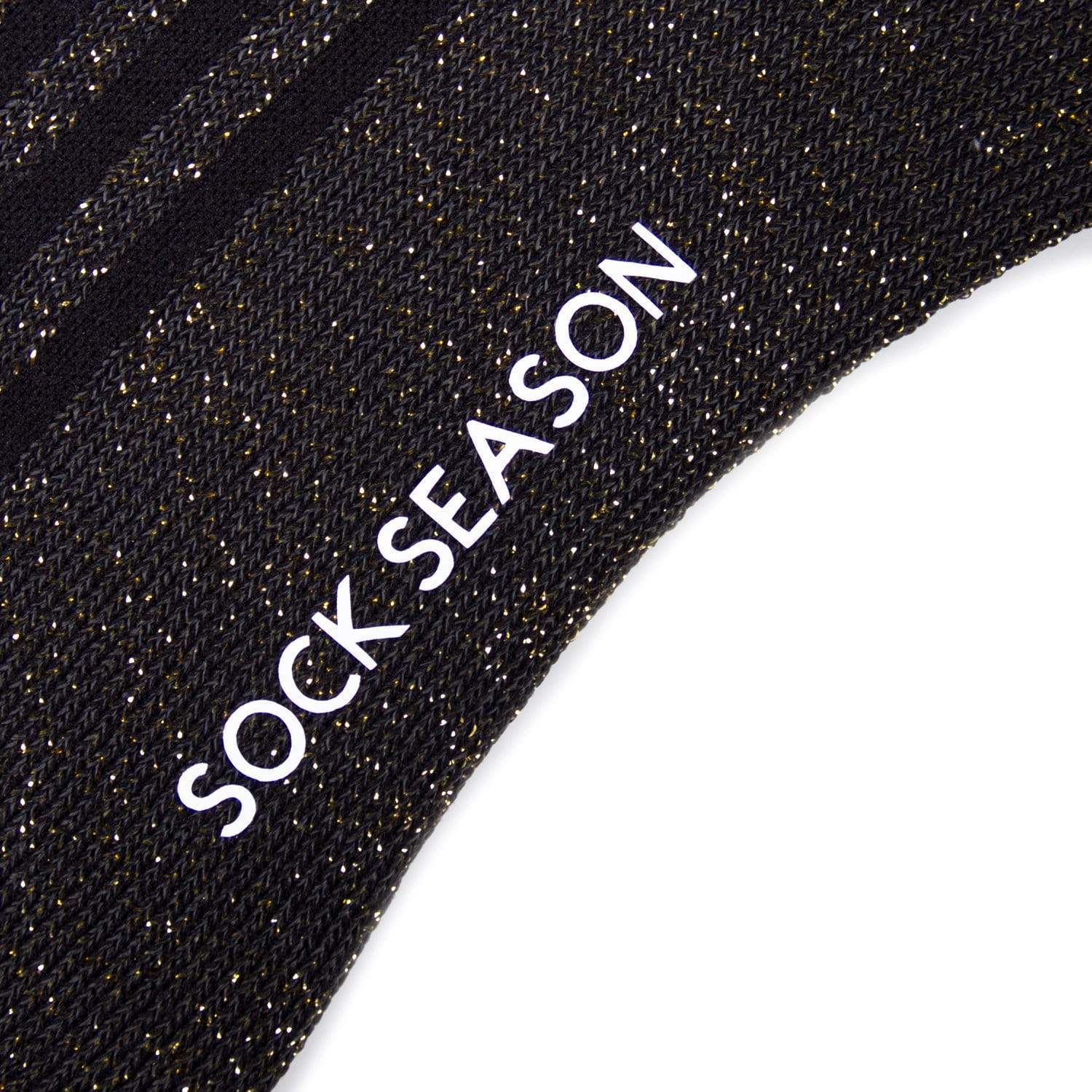 Aliyah Scallop Sparkle Crew Sock | Black Gold - Sock Season