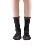 Aliyah Scallop Sparkle Crew Sock | Black Gold - Sock Season