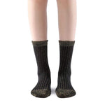 Aliyah Scallop Sparkle Crew Sock | Black Gold - Sock Season