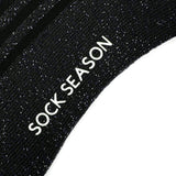 Aliyah Scallop Sparkle Crew Sock | Black Silver - Sock Season