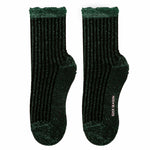 Aliyah Scallop Sparkle Crew Sock | Green - Sock Season