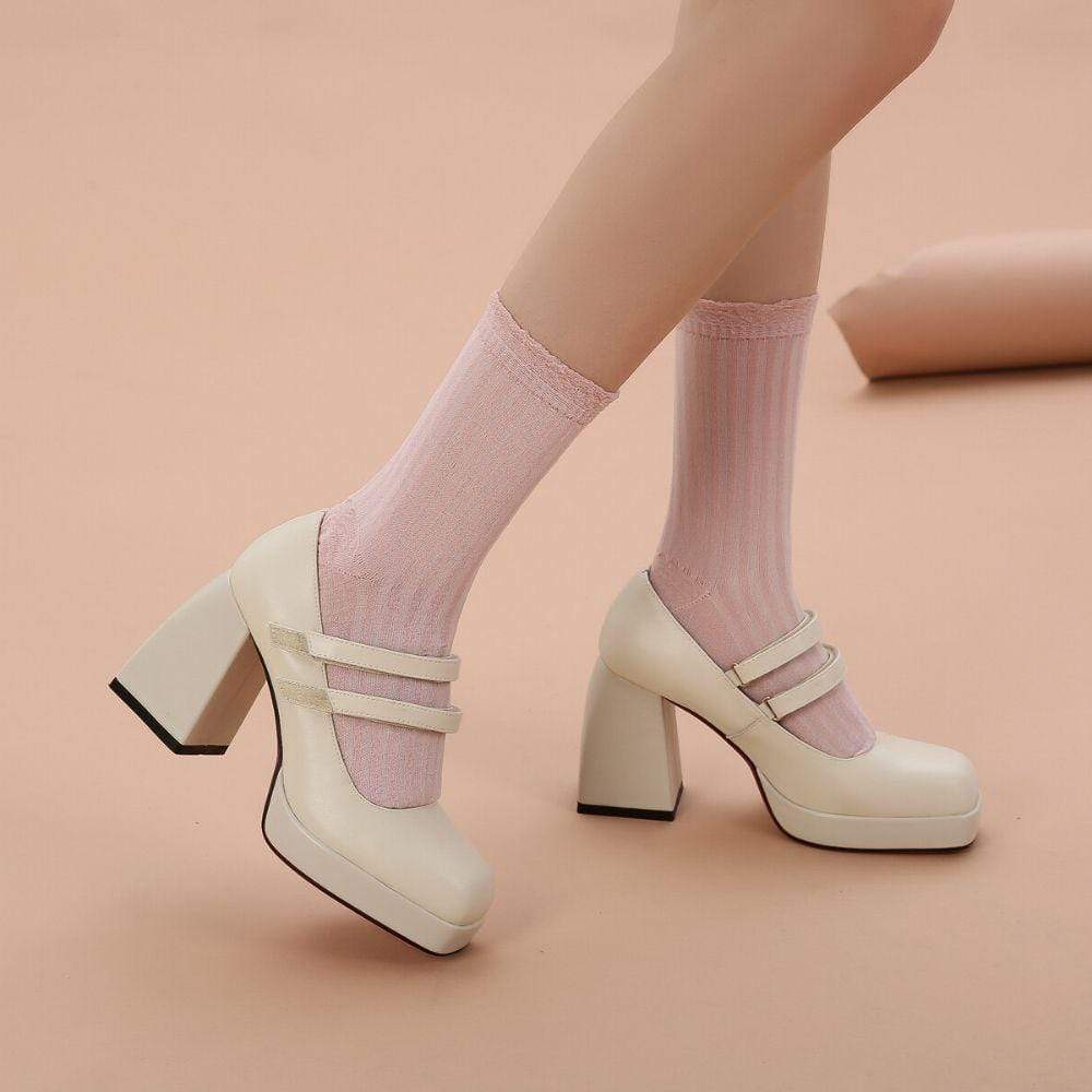 Aliyah Scallop Sparkle Crew Sock | Pink - Sock Season