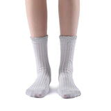 Aliyah Scallop Sparkle Crew Sock | Silver - Sock Season