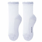 Aliyah Scallop Sparkle Crew Sock | Silver - Sock Season