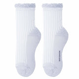 Aliyah Scallop Sparkle Crew Sock | Silver - Sock Season