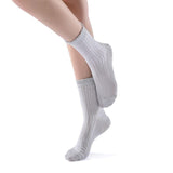 Aliyah Scallop Sparkle Crew Sock | Silver - Sock Season