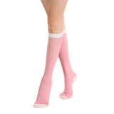 Camellia Striped Ribbed Semi-Sheer Mid-High Sock | Pink - Sock Season