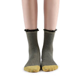 Daphne Ruffle Glitter Ankle Sock | Black - Sock Season