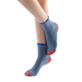Daphne Ruffle Glitter Ankle Sock | Blue - Sock Season
