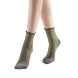 Daphne Ruffle Glitter Ankle Sock | Grey - Sock Season