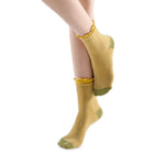 Daphne Ruffle Glitter Ankle Sock | Yellow - Sock Season