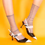 Diamond Sheer Crew Sock | Grey - Sock Season