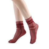 Diamond Sheer Crew Sock | Red - Sock Season