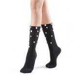 Naomi Pearl Stud Embellished Crew Sock | Black