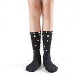 Naomi Pearl Stud Embellished Crew Sock | Black