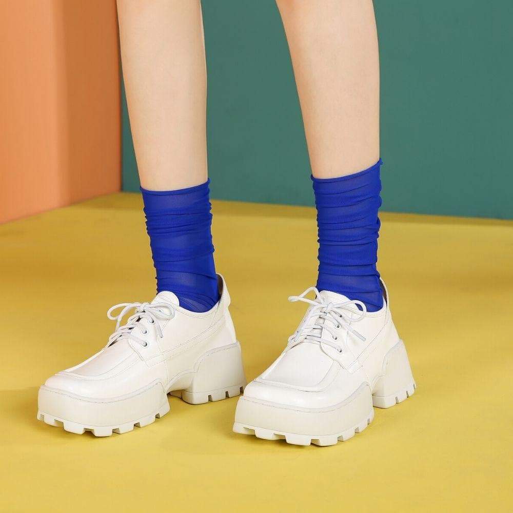 Neverminder Slouch Sheer Crew Sock | Blue - Sock Season