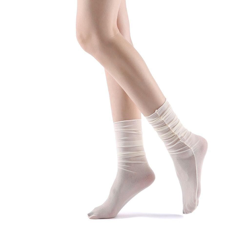 Neverminder Slouch Sheer Crew Sock | Off-White - Sock Season