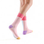 No Mixed Emotions Pastel Color Block Ankle Sock | Pink/Blue - Sock Season