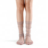 Olivia Slouch Sheer Tulle Crew Sock | Grey