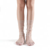 Olivia Slouch Sheer Tulle Crew Sock | Nude Beige