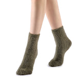 Polly Fuzzy Crew Sock | Green - Sock Season