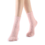 Polly Fuzzy Crew Sock | Pink - Sock Season