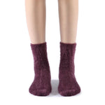 Polly Fuzzy Crew Sock | Purple - Sock Season