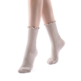 Princess Lulu Ruffle Crew Sock | Beige - Sock Season