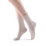 Princess Lulu Ruffle Crew Sock | Beige - Sock Season