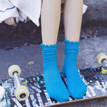 Princess Lulu Ruffle Crew Sock | Blue - Sock Season