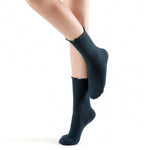 Princess Lulu Ruffle Crew Sock | Dark Green - Sock Season