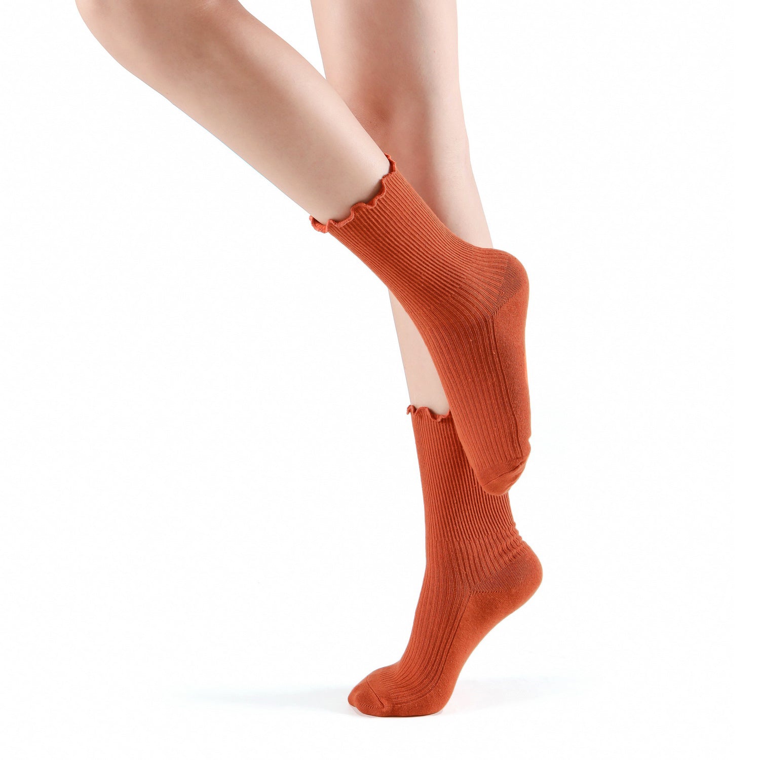 Princess Lulu Ruffle Crew Sock | Pumpkin Spice Orange - Sock Season