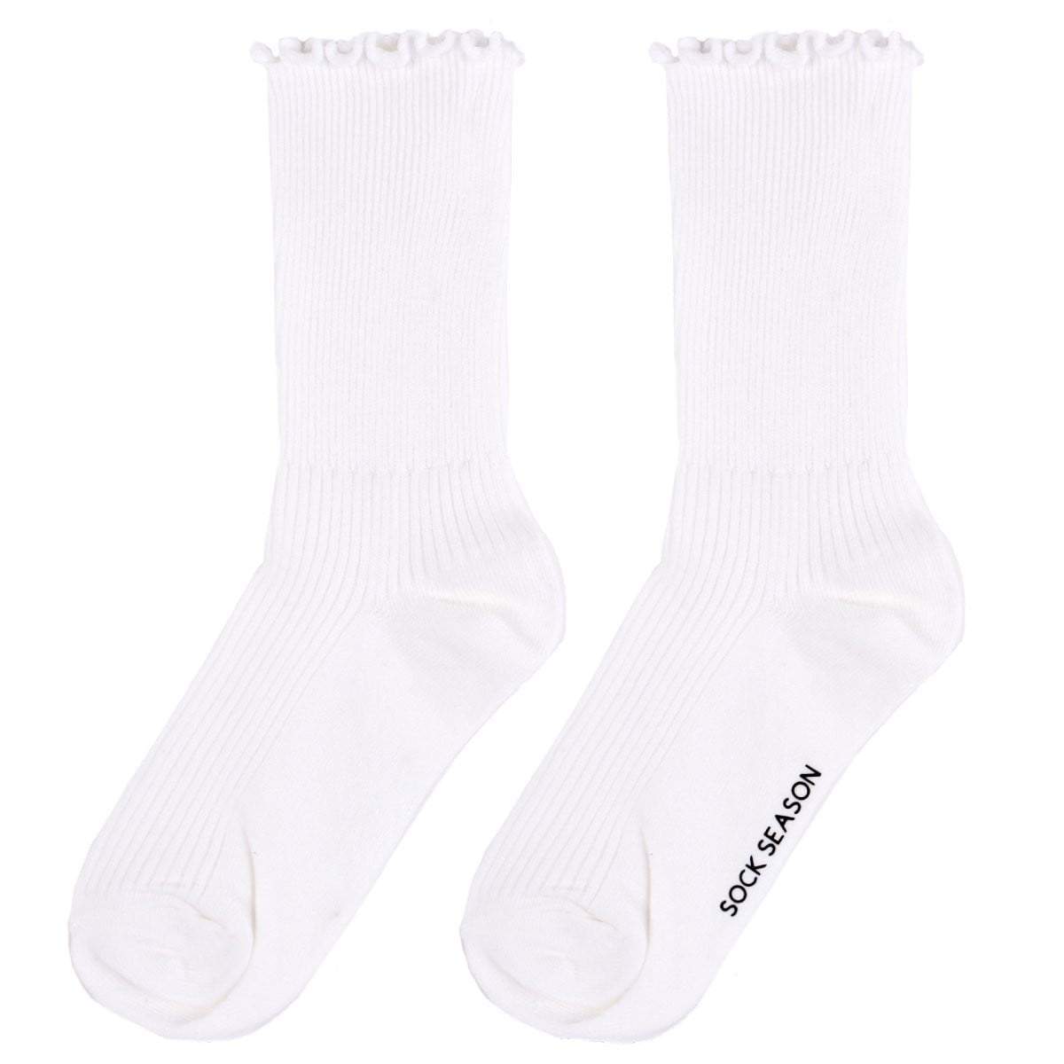 Princess Lulu Ruffle Crew Sock | White - Sock Season