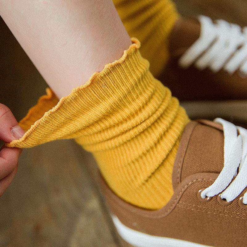 Princess Lulu Ruffle Crew Sock | Yellow - Sock Season