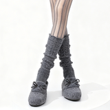 Willow Lace Chunky Knit Wool Blend Slouch Crew Socks | Gray