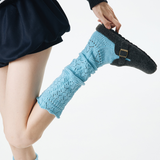 Willow Lace Chunky Knit Wool Blend Slouch Crew Socks | Light Blue