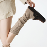Willow Lace Chunky Knit Wool Blend Slouch Crew Socks | Khaki