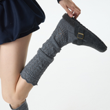 Willow Lace Chunky Knit Wool Blend Slouch Crew Socks | Gray