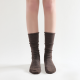 Sadie Wool Blend Slouch Mid High Sock | Brown