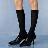 Sadie Wool Blend Slouch Mid High Sock | Black