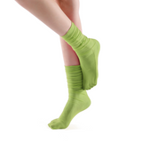 Neverminder Slouch Sheer Crew Sock | Avocado Green