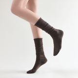 Sadie Wool Blend Slouch Mid High Sock | Brown