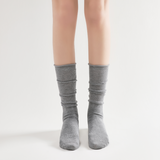 Sadie Wool Blend Slouch Mid High Sock | Light Grey